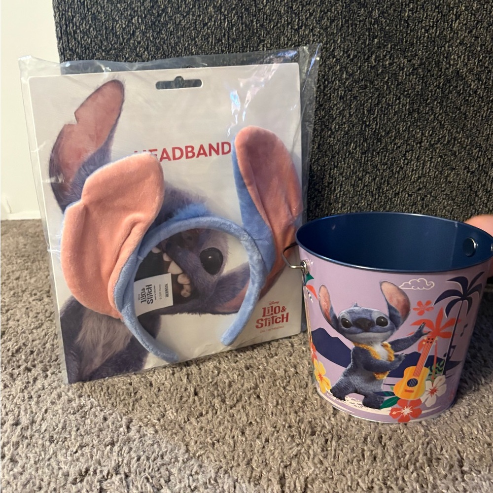 Lilo and stitch collectible popcorn bucket and headband